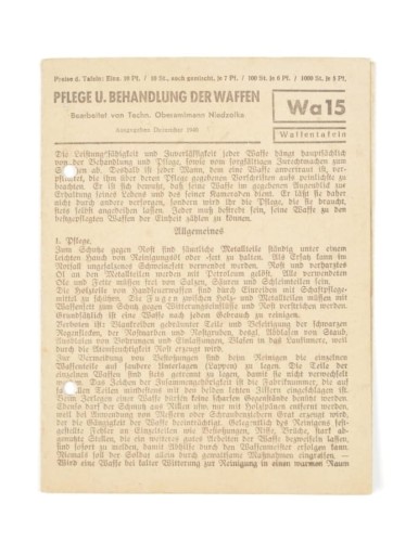 Pflege u. Behandlung der Waffen