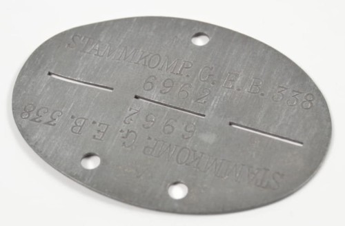 Erkennungsmarke STAMMKOMP. G. E. B. 338