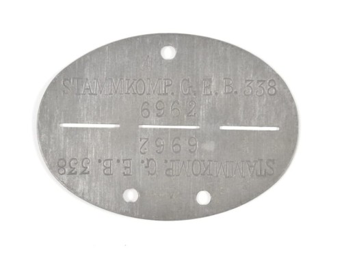 Erkennungsmarke STAMMKOMP. G. E. B. 338