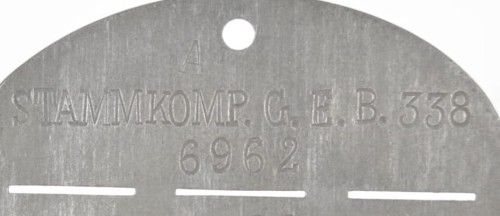 Erkennungsmarke STAMMKOMP. G. E. B. 338