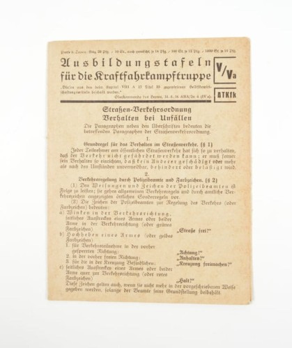 Ausbildungstafeln für die Kraftfahrkampftruppe