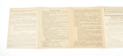 Ausbildungstafeln für die Kraftfahrkampftruppe