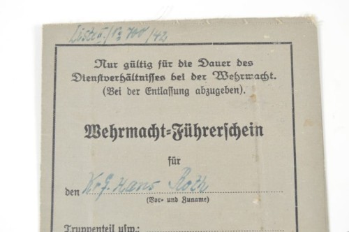 Wehrmacht Führerschein