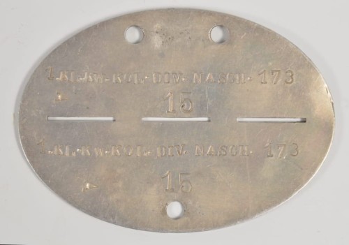 Erkennungsmarke 1.KL.KW.KOL.DIV.NASCH.173