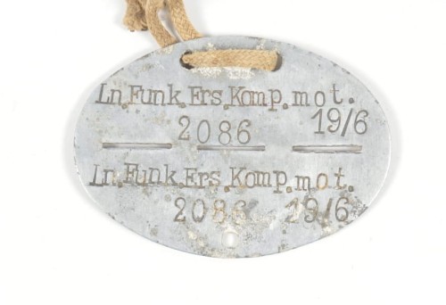 Erkennungsmarke Ln. Funk. Ers. Komp. mot. 19/6