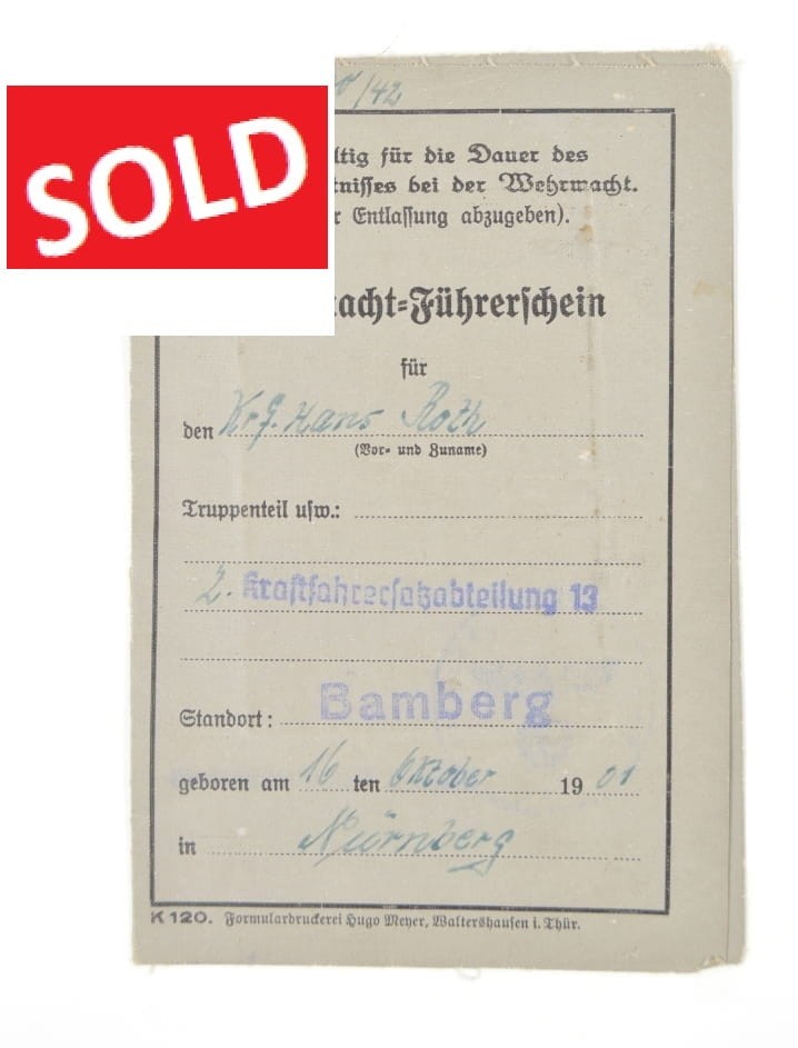 PRAWO JAZDY 2. Kraftfahrersatzabteilung 13, Bamberg