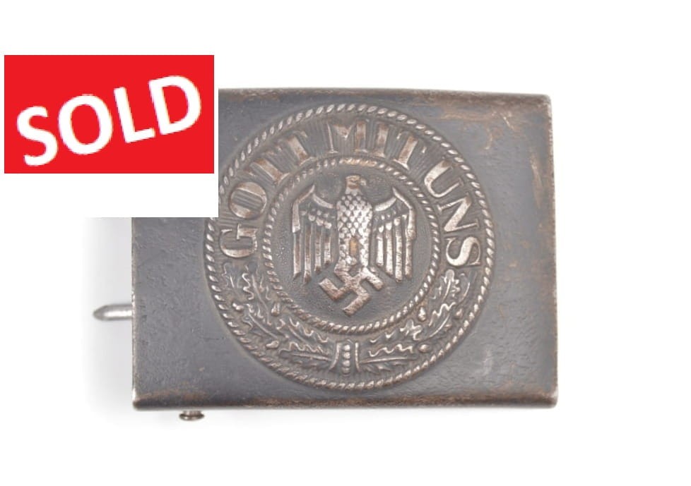 STALOWA KLAMRA WEHRMACHTU 1943 ROK SYGN. GB 43