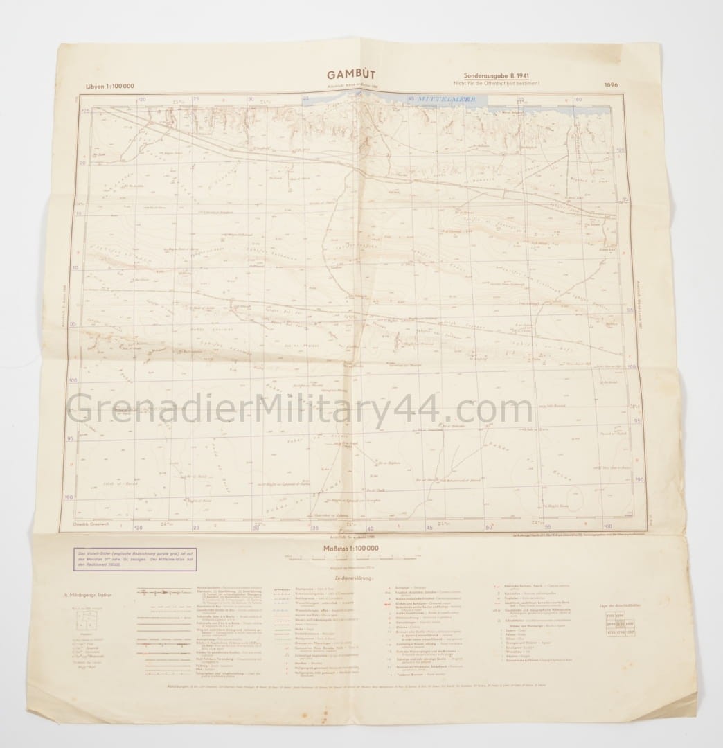 MAPA AFRYKA PÓŁNOCNA LIBIA 1941 ROK DAK!